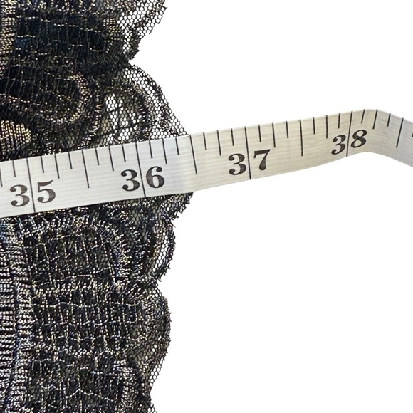 Lauren Ralph Lauren Cocktail Dress Size 6 Scalloped Metallic Lace Event Evening - Picture 5 of 9